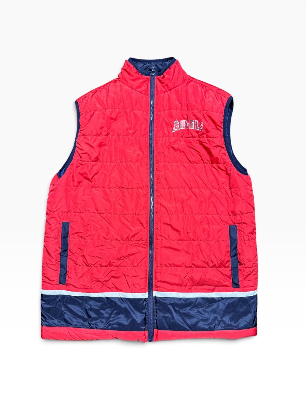 Los Angeles Angels NITTO Men’s XL Full Zip Vest Red Navy MLB Baseball